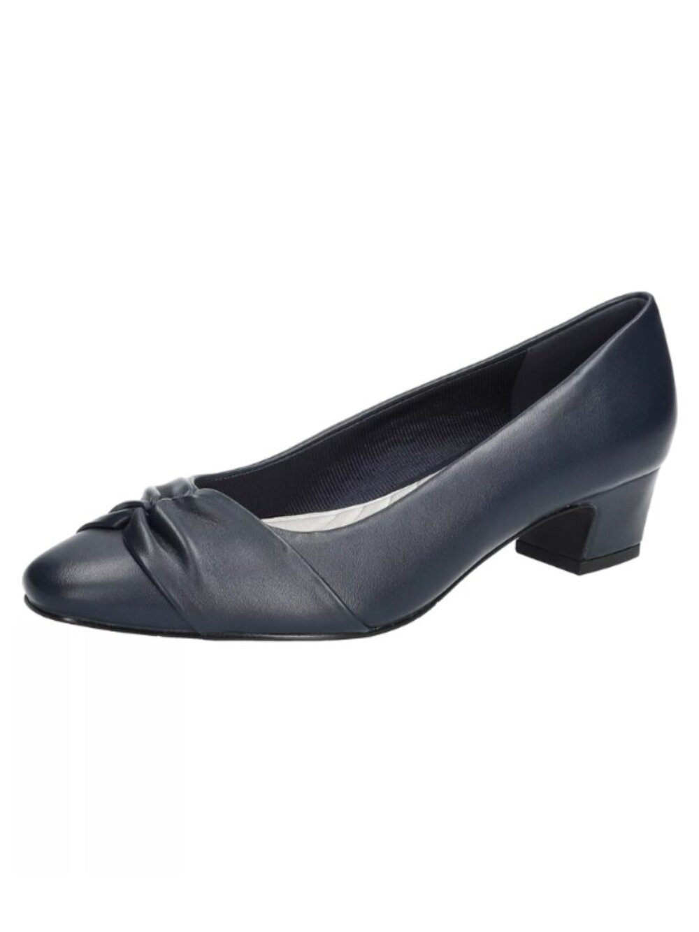 NWT Easy Street Womens Lyanna Navy Faux Leather Block Heel Pumps Size 8.5W